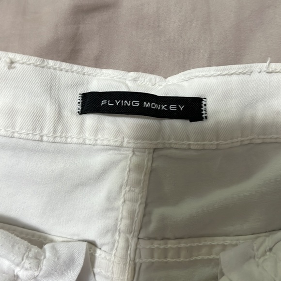Flying Monkey White Distressed Jean Shorts - Picture 5 of 6